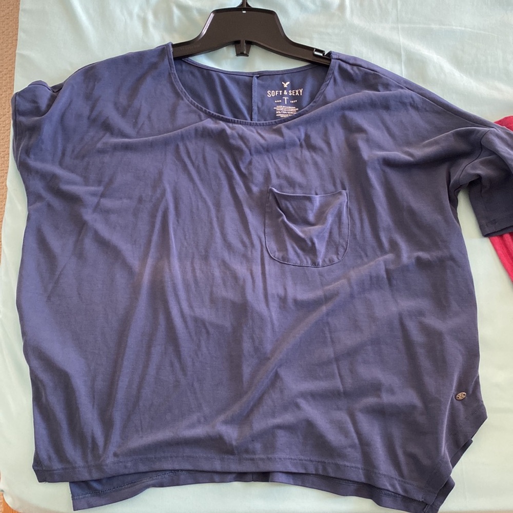 AEO Oversized Soft & Sexy Tee with Pocket, Dolman Sleeves, Side Split